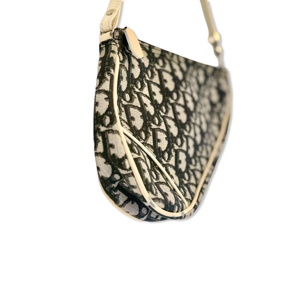 Christian Dior Vintage Trotter Saddle Bag in Black Monogram Canvas - Picture 7 of 8